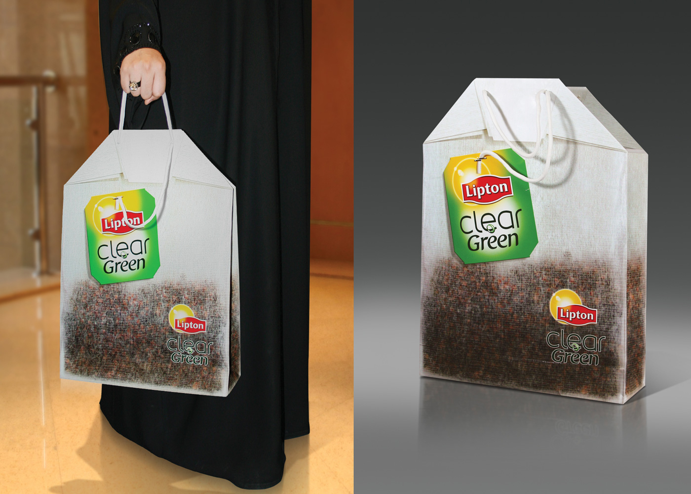 Idée goodies originale de sac shopping publicitaire Lipton