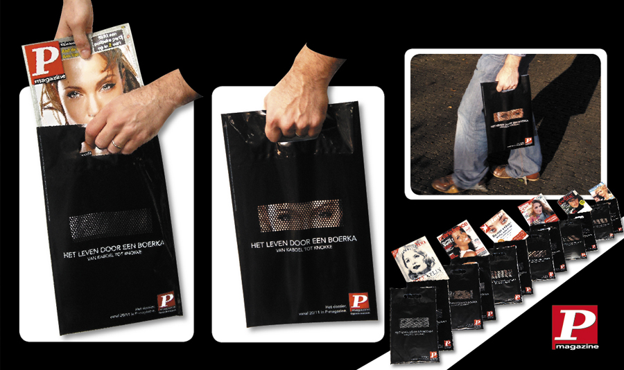 Idée goodies originale de sac shopping publicitaire P magazine